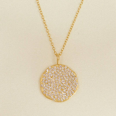 Luna Pavé Necklace Gold by Agapee Paris