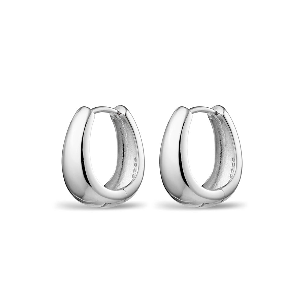 Eilse Chunky Mini Hoop Earrings Silver