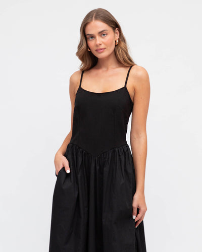 Seraphine Cotton V Waist Maxi Dress