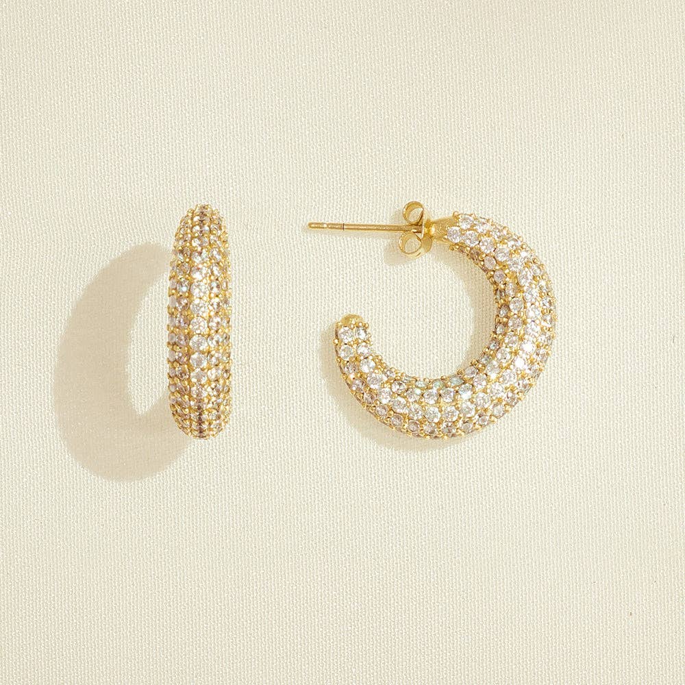 Aura Pavé Earrings Gold by Agapee Paris