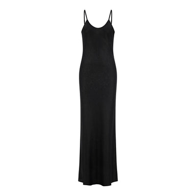 Deia Linen Slip Dress - Black